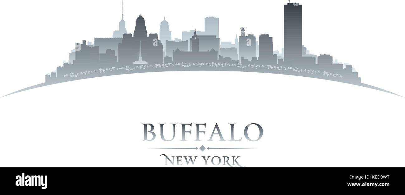 Buffalo New York skyline della città silhouette. Illustrazione Vettoriale Illustrazione Vettoriale