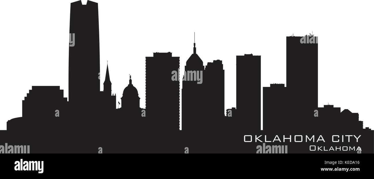 Oklahoma City skyline. Silhouette dettagliata. Illustrazione Vettoriale Illustrazione Vettoriale