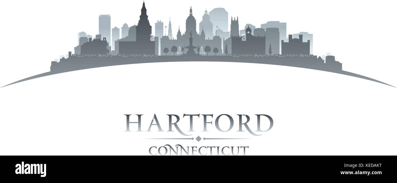 Hartford Connecticut skyline della città silhouette. Illustrazione Vettoriale Illustrazione Vettoriale