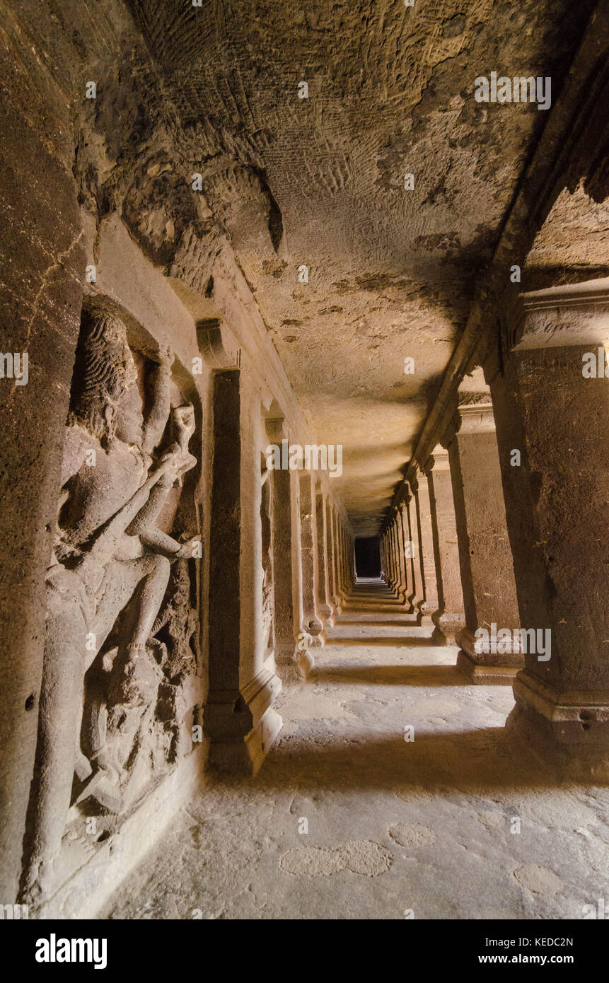 Ajanta e Ellora le grotte di Aurangabad, maharashtra india. un sito patrimonio mondiale dell'UNESCO. Foto Stock