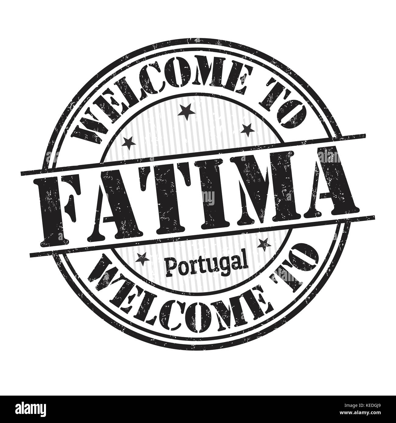 Benvenuto a fatima grunge timbro di gomma su sfondo bianco, illustrazione vettoriale Illustrazione Vettoriale