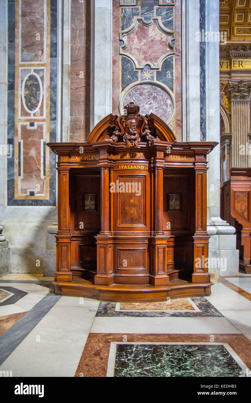 Sala confessione in Vaticano Foto Stock