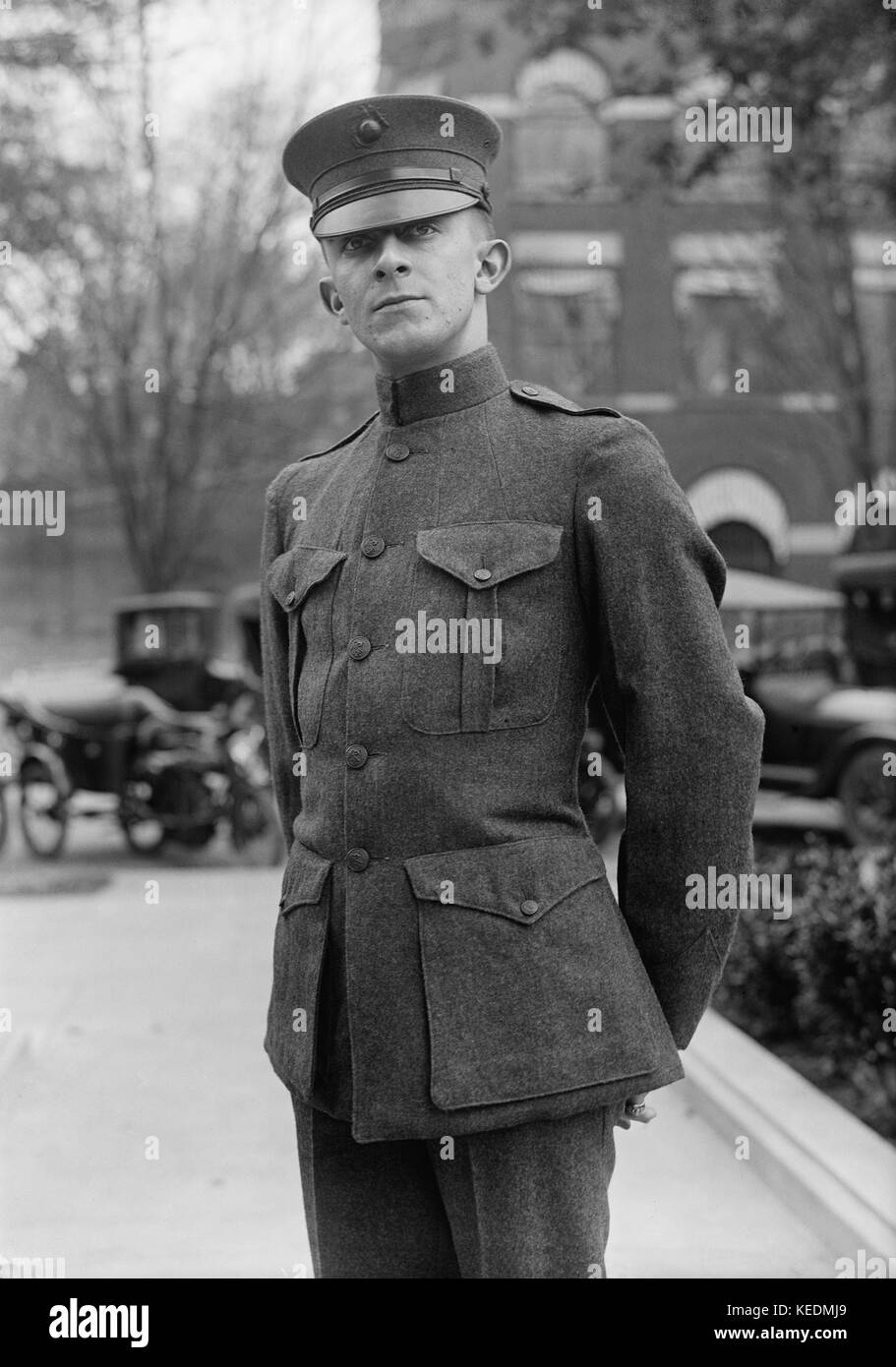 Us marine corps private in uniforme,ritratto,Stati Uniti d'America,Harris & ewing,1916 Foto Stock