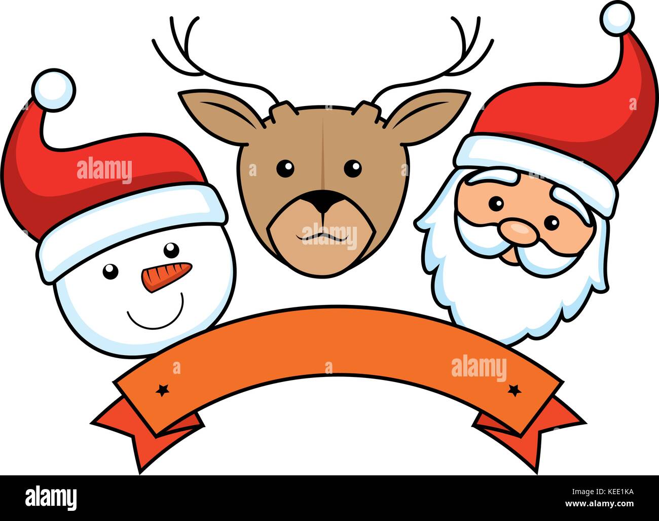 Gruppo di personaggi natalizi illustrazione vettoriale design Illustrazione Vettoriale