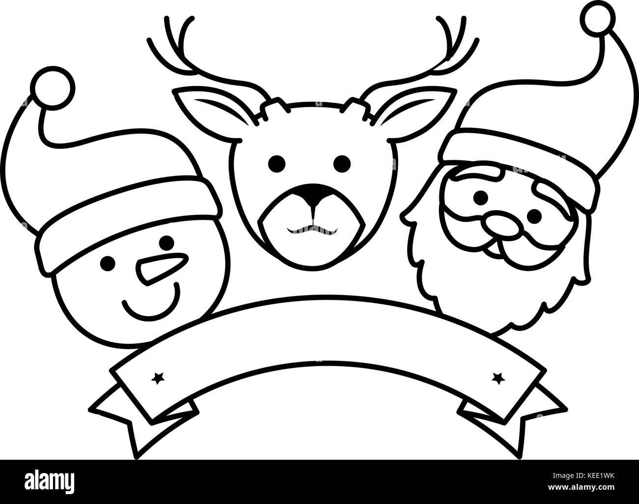 Gruppo di personaggi natalizi illustrazione vettoriale design Illustrazione Vettoriale