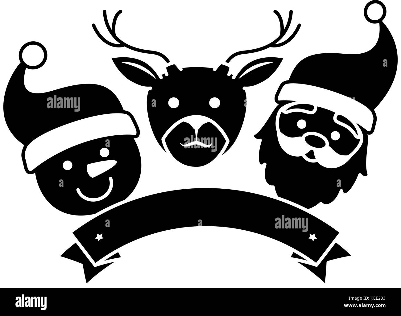 Gruppo di personaggi natalizi illustrazione vettoriale design Illustrazione Vettoriale