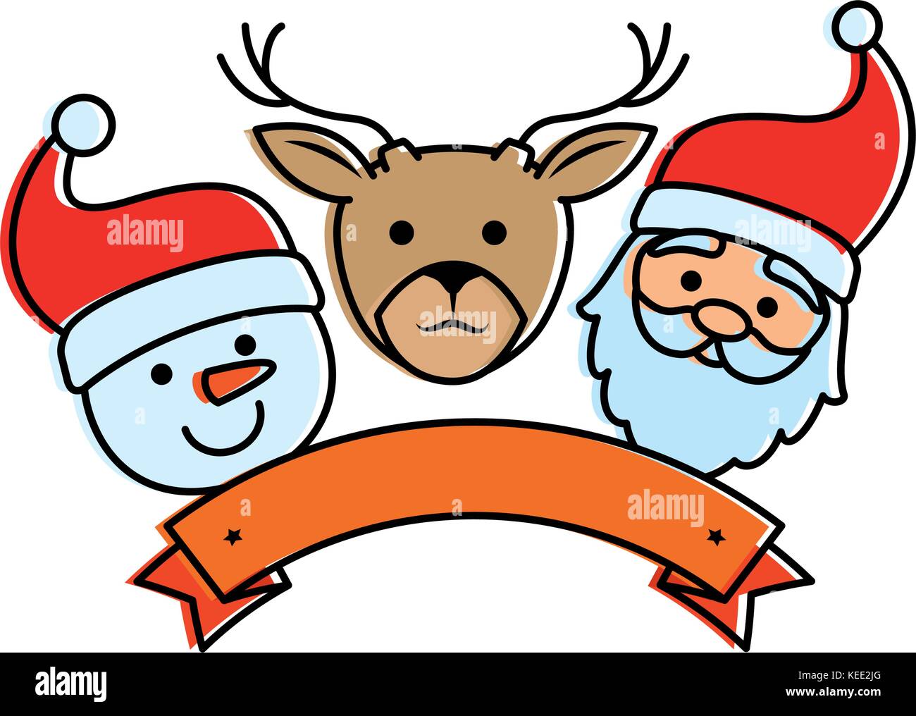 Gruppo di personaggi natalizi illustrazione vettoriale design Illustrazione Vettoriale