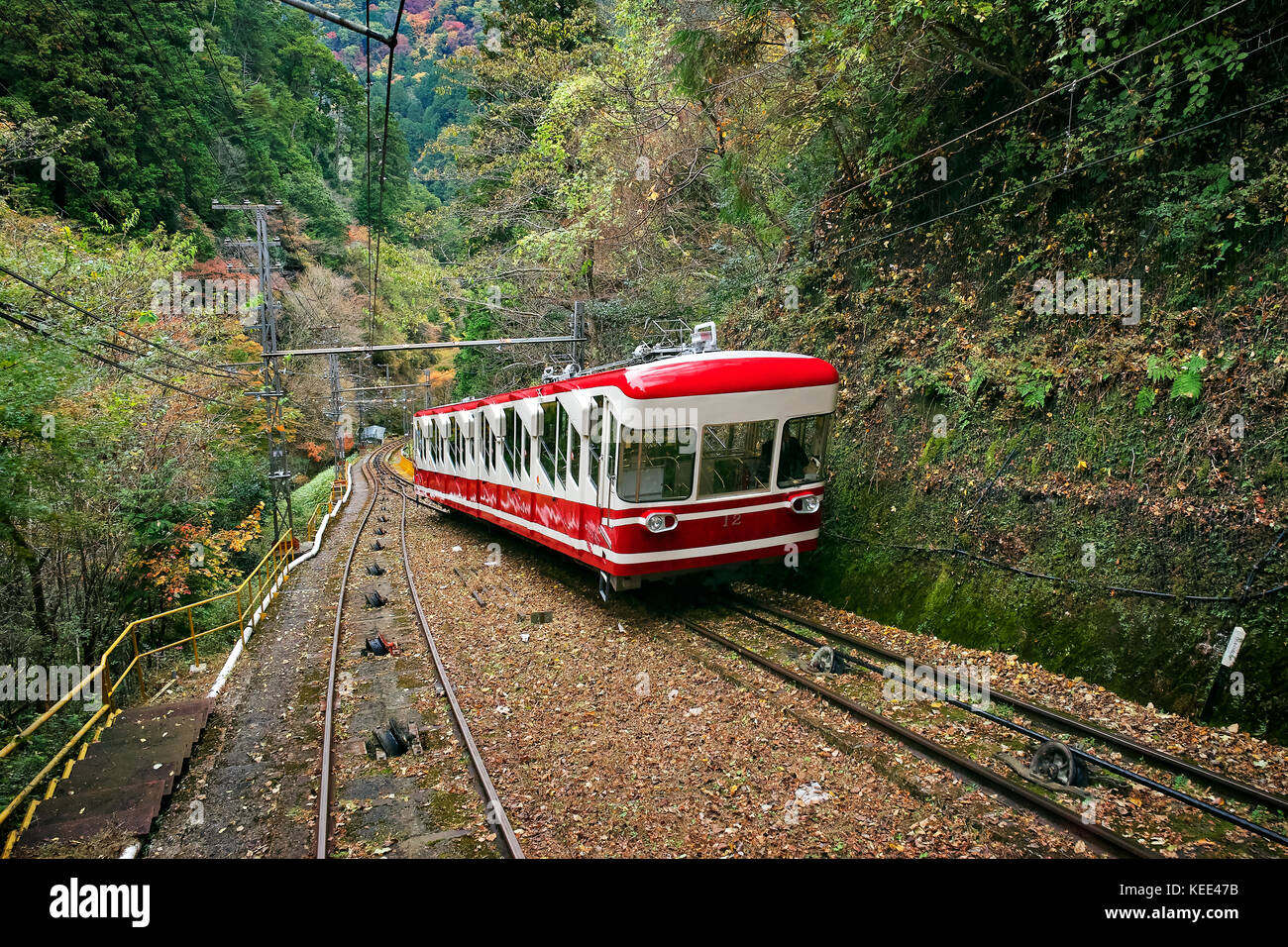 Giappone, isola di Honshu, Kansai, Koyasan, il cavo auto. Foto Stock