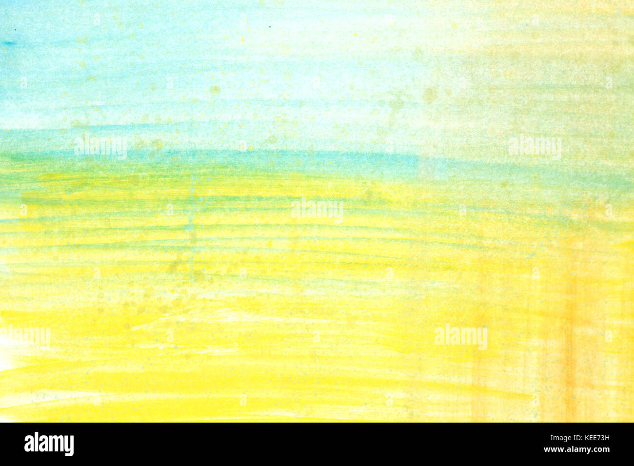 Abstract giallo verde e blu acquarello Vernice a mano su sfondo bianco,acquerello sfondo. . Foto Stock