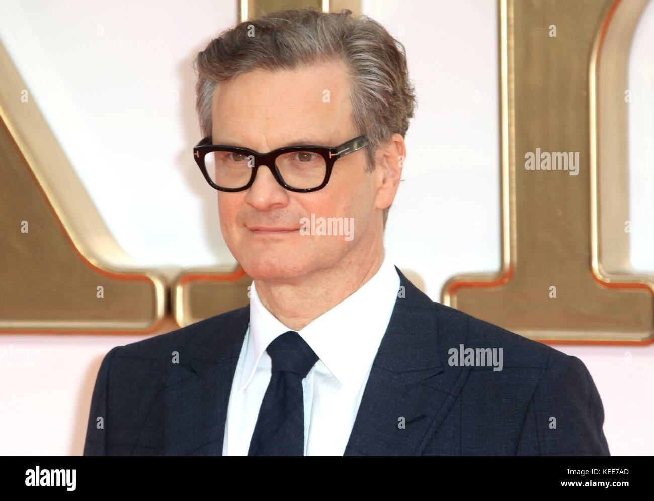 Set 18, 2017 - Colin Firth frequentando 'Kingsman: Il Golden Circle" mondo Premiere, Leicester Square a Londra, Inghilterra, Regno Unito Foto Stock
