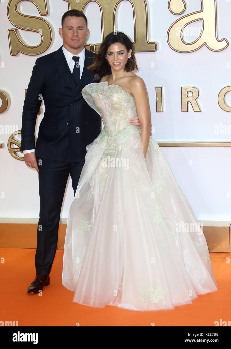 Set 18, 2017 - Jenna Dewan e Channing Tatum frequentando 'Kingsman: Il Golden Circle" mondo Premiere, Leicester Square a Londra, Inghilterra, Regno Unito Foto Stock