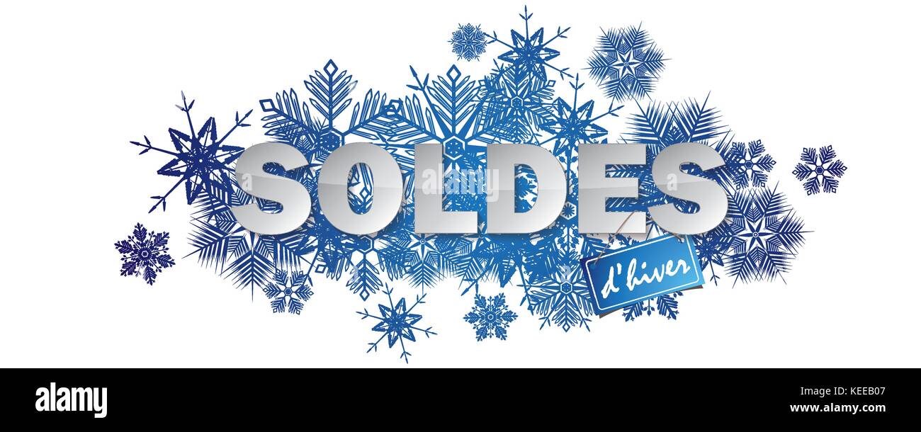 Il francese winter sales banner completa degli elementi del vettore Illustrazione Vettoriale