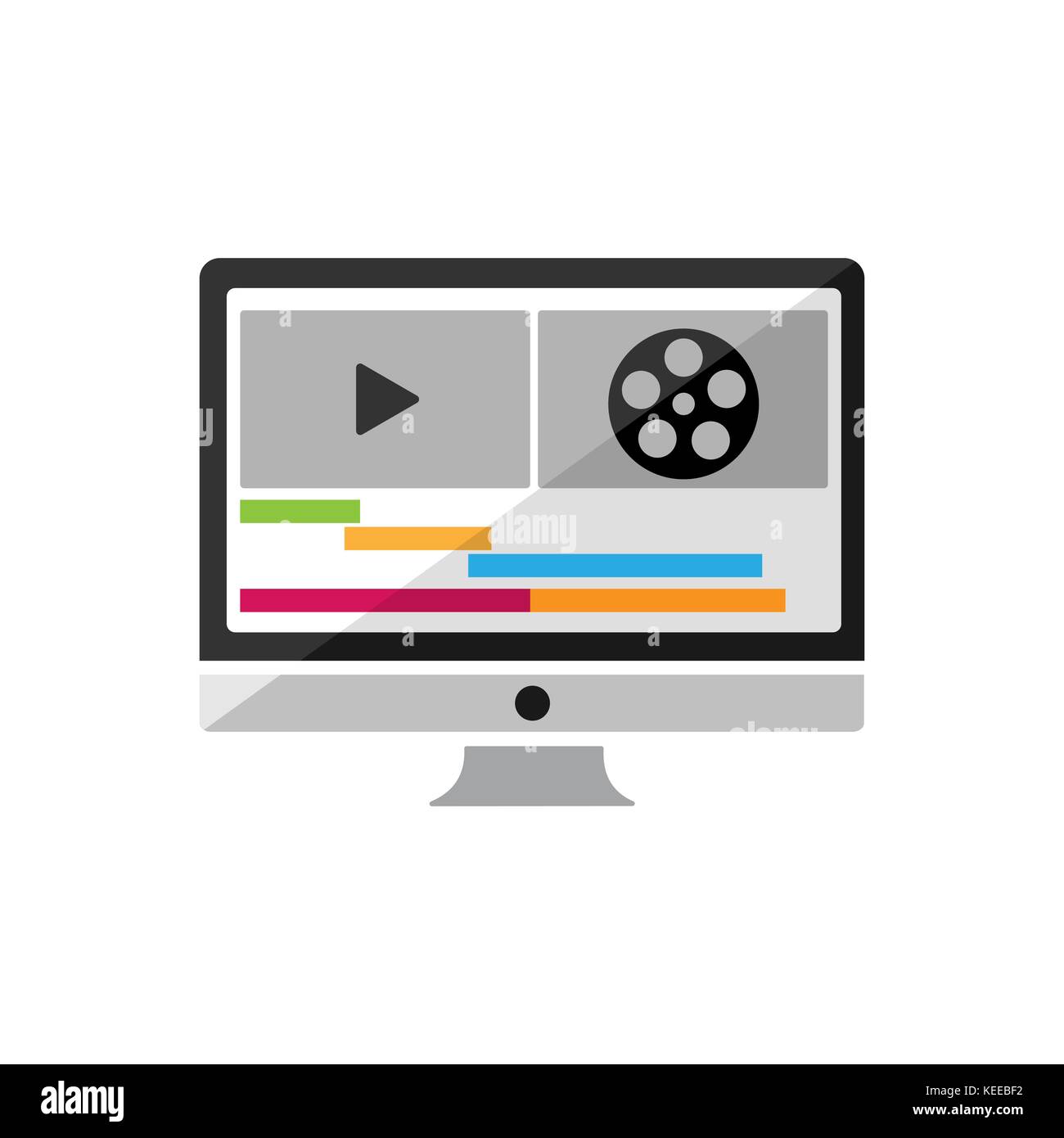 Video e audio di postproduzione icona. Illustrazione Vettoriale Illustrazione Vettoriale