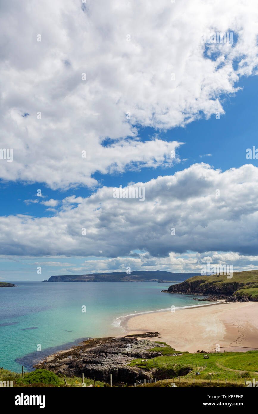 Spiaggia di Sangobeg, vicino a Durness, Sutherland, Highlands scozzesi, Scotland, Regno Unito. Il villaggio si trova sulla costa nord di 500 percorso paesaggistico. Foto Stock