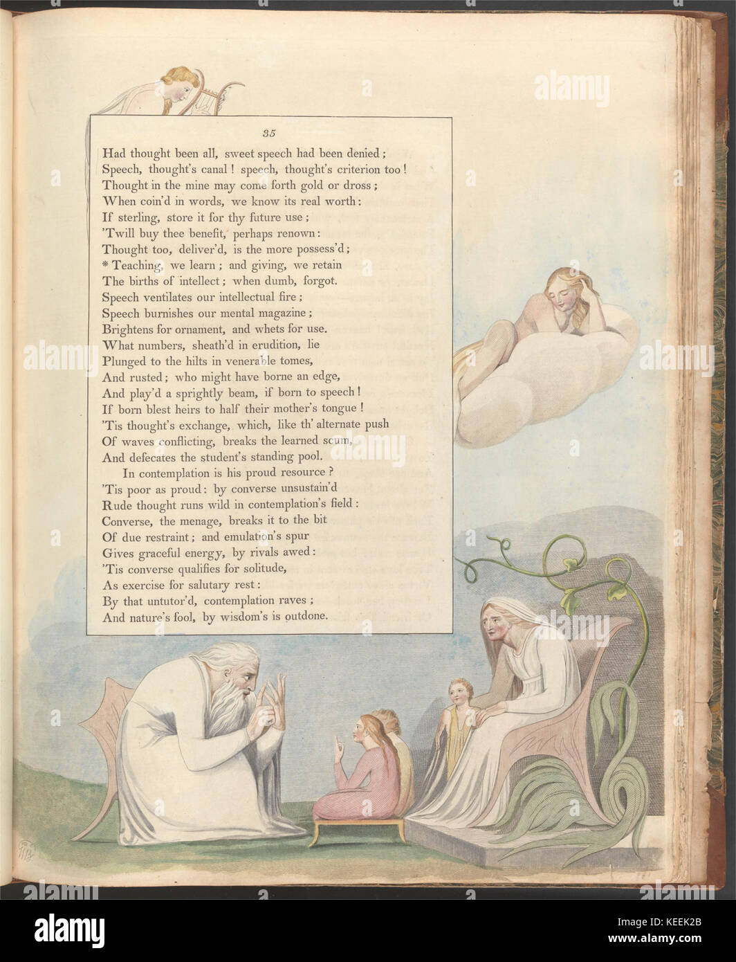 William Blake Young notte pensieri, Pagina 35, insegnamento, impariamo; e dando, manteniamo Foto Stock