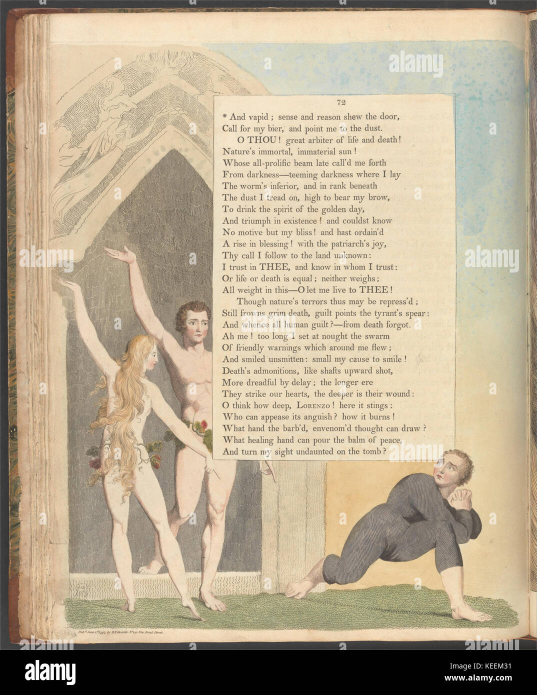 William Blake Young notte pensieri, pagina 72 e vapid; il buon senso e la ragione mostrami la porta Foto Stock