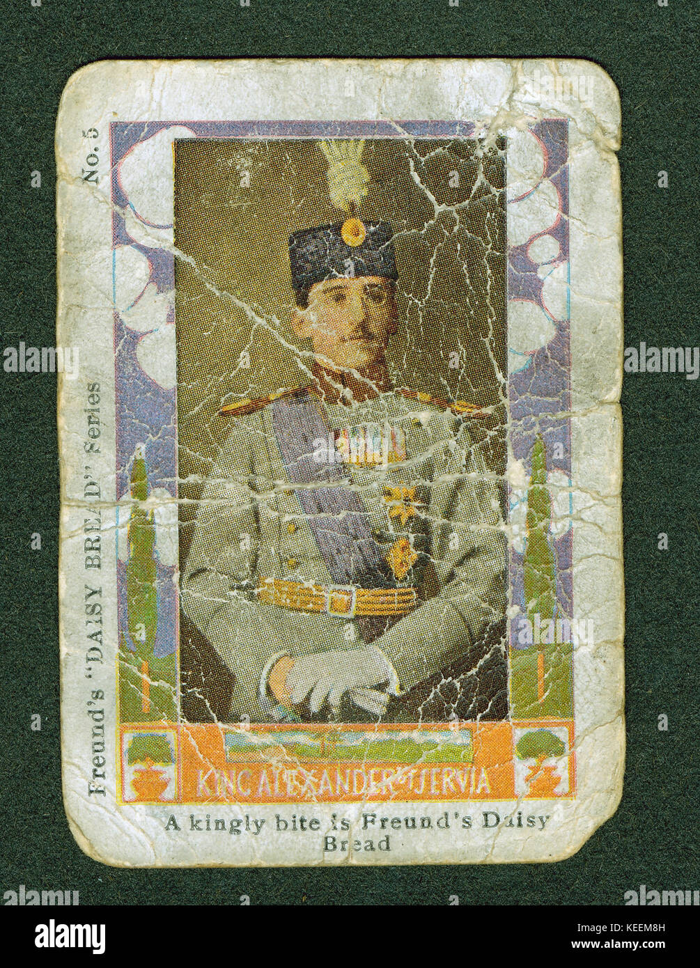 Il re Alessandro di Servia serie 5, Freund Daisy pane Carte di guerra. Complementare Foto Stock