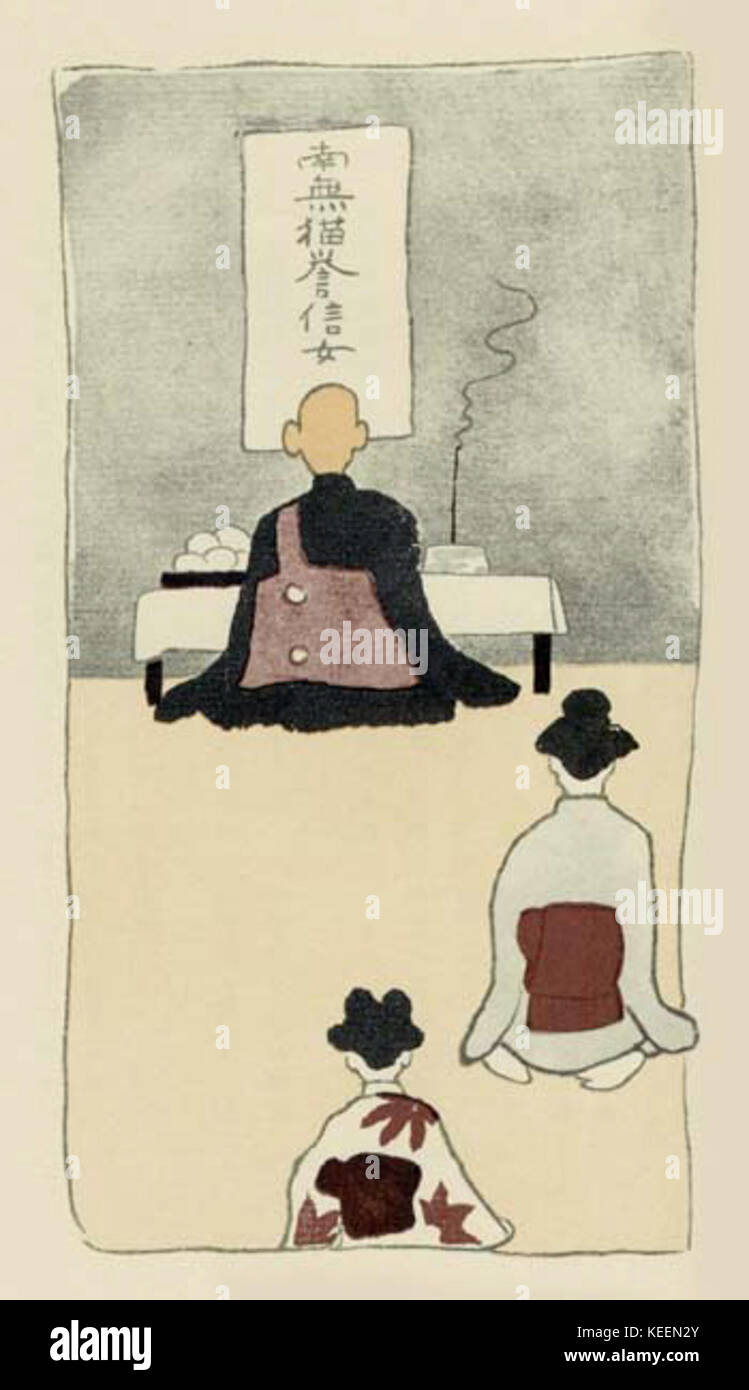 Illustrazione di io sono un gatto da Nakamura Fusetsu 02 Foto Stock