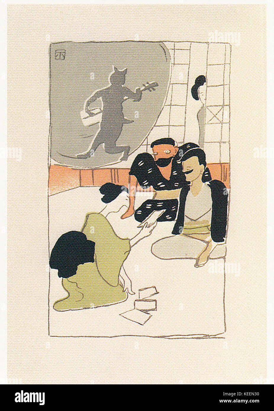 Illustrazione di io sono un gatto da Nakamura Fusetsu 03 Foto Stock