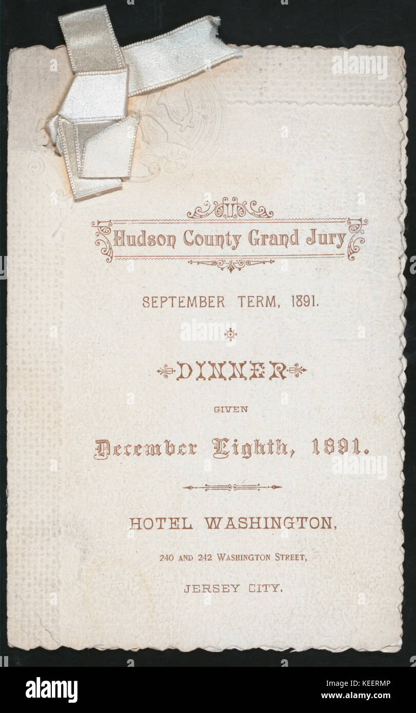La cena (detenute da) Hudson County grand jury (a) HOTEL WASHINGTON, JERSEY CITY (NYPL ADE 270041 474691) Foto Stock