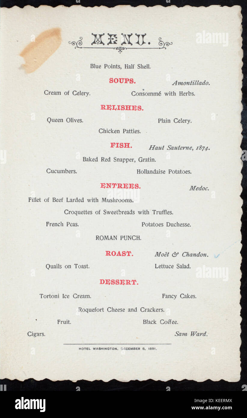 La cena (detenute da) Hudson County grand jury (a) HOTEL WASHINGTON, JERSEY CITY (NYPL ADE 270041 4000001781) Foto Stock