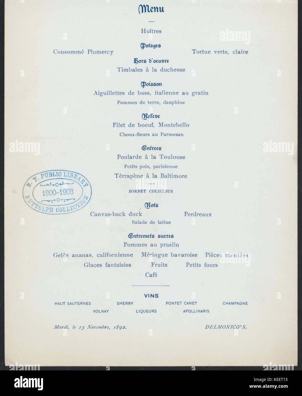 Centoventi quarto banchetto annuale (TENUTO DALLA CAMERA DI COMMERCIO DELLO STATO DI NEW YORK (a) DELMONICO'S, NEW YORK, NY (RESTO;) (NYPL ADE 270168 4000002097) Foto Stock