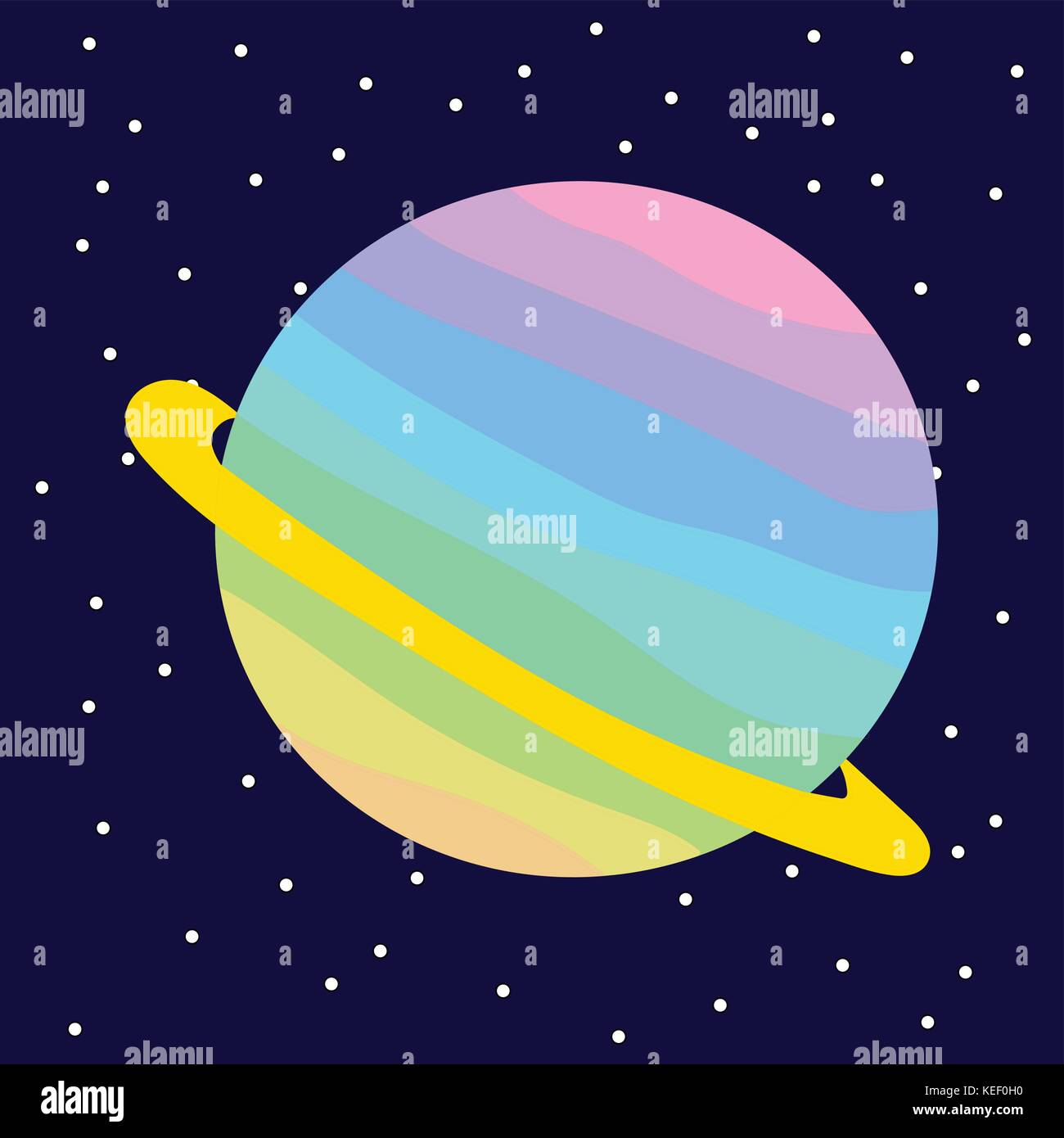 Pastel Saturno su sfondo scuro, illustrazione/vector Illustrazione Vettoriale