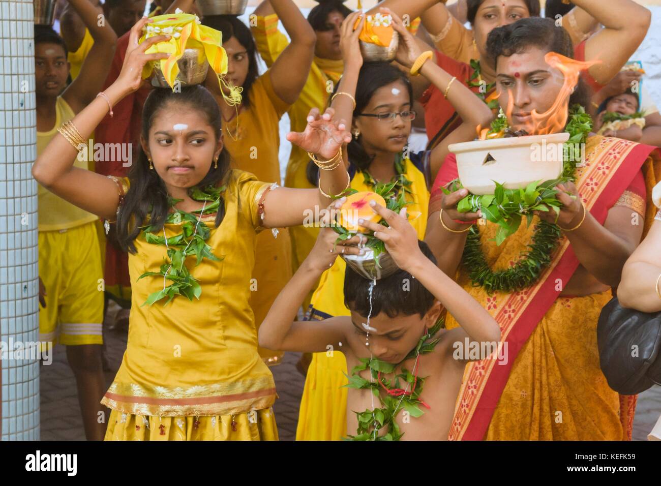 Isola di Pangkor, Malesia - 17 febbraio 2011 Masi Magam festival Foto Stock