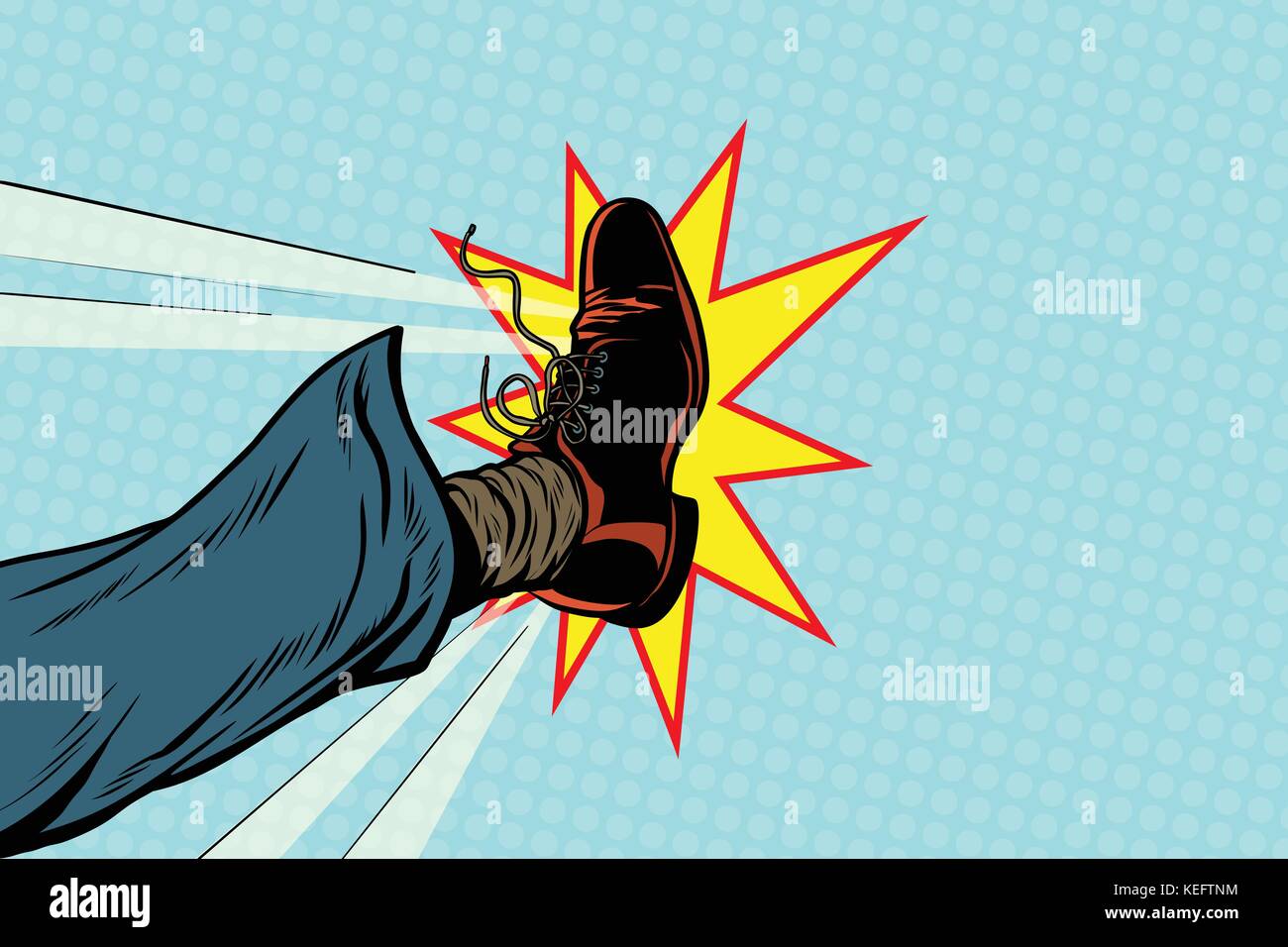 Imprenditore calci, pop art piedi Illustrazione Vettoriale