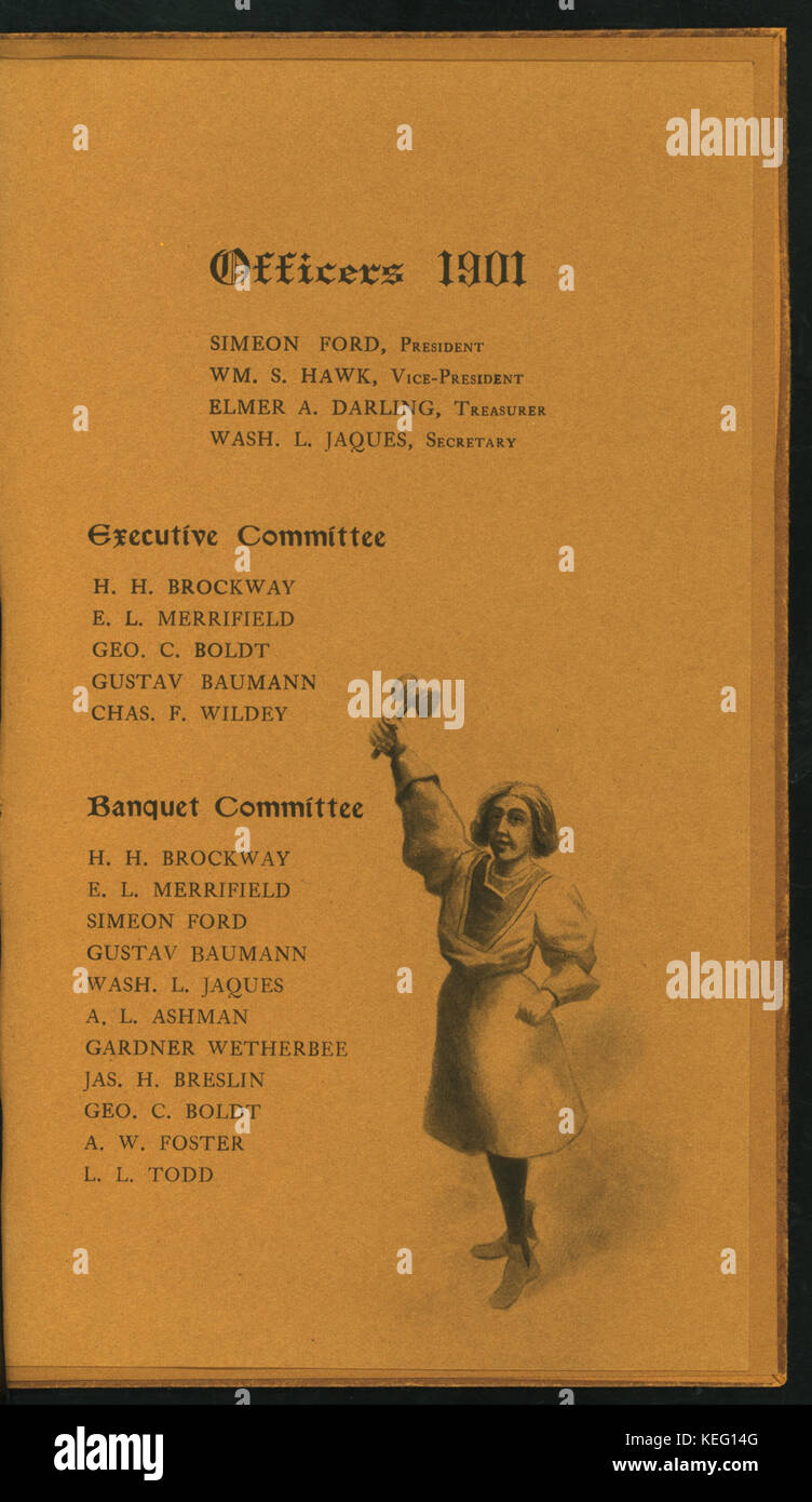 22ND banchetto annuale (detenute da) HOTEL ASSOCIATION OF NEW YORK CITY (a) DELMONICO'S, NY (HOTEL;) (NYPL ADE 275343 4000012048) Foto Stock