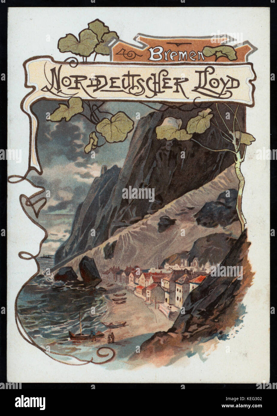 Lo "Speisenfolge" si riferisce alla sequenza di pasti sulla nave della Norddeutscher Lloyd Bremen, "Hohenzollern", una nave passeggeri. Il documento offre informazioni sui viaggi di lusso e sulla cucina a bordo della nave all'inizio del XX secolo. Foto Stock