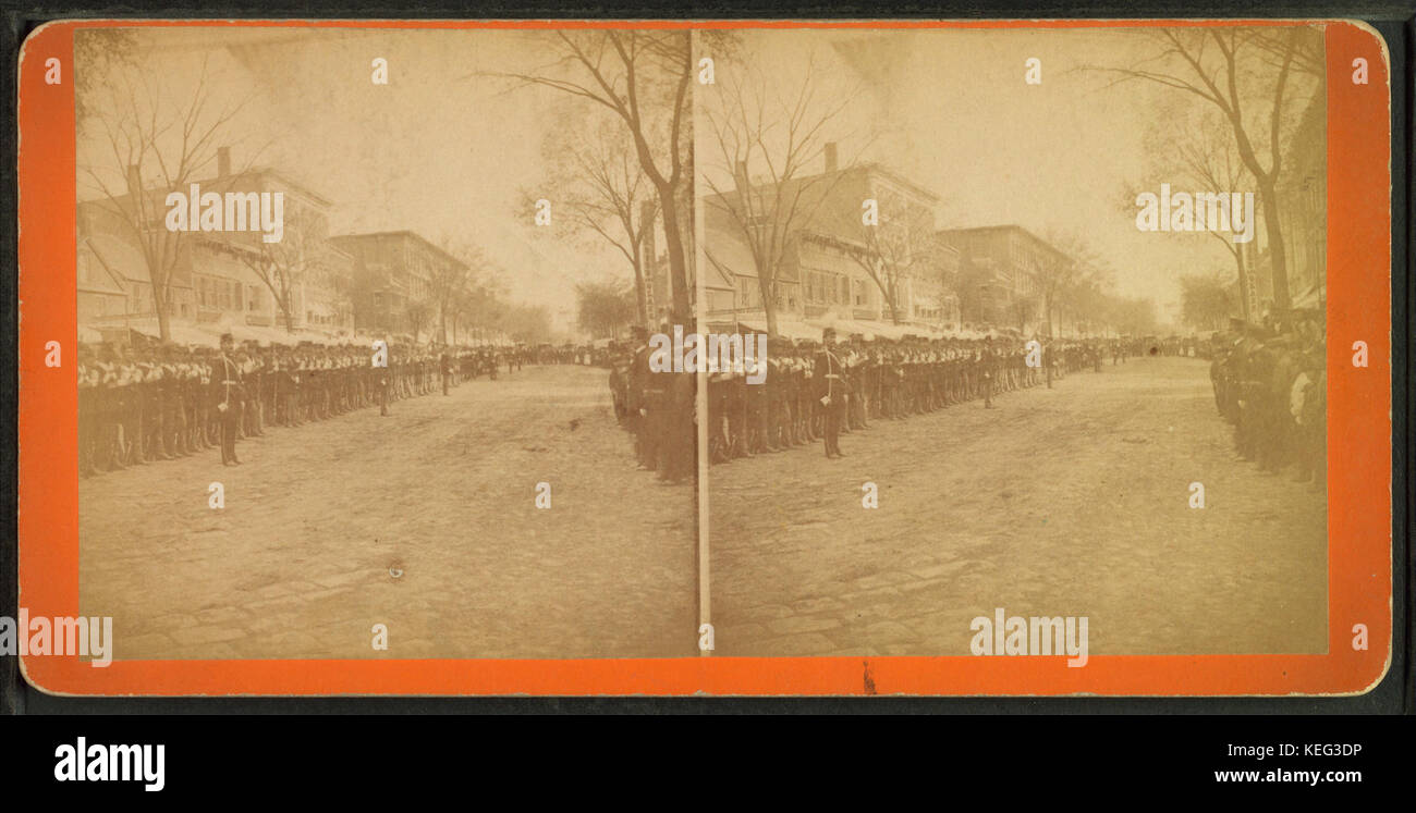 Abito, parata militare di Manchester Cos. Maggio 30, 1874, da A. B. Emor Foto Stock