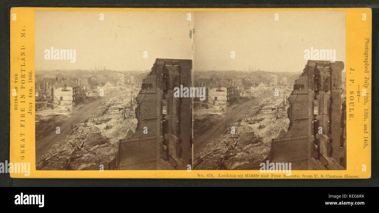 Ricerca di medio e strade libere da U.S. Custom House, da John P. Soule 4 Foto Stock