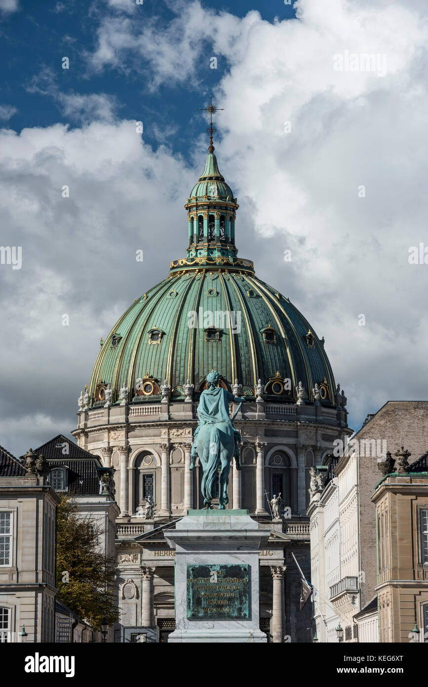 Frederik della chiesa Frederiks danese Kirke popolarmente noto Chiesa di Marmo da Palazzo Amalienborg, Copenhagen , Danimarca Foto Stock