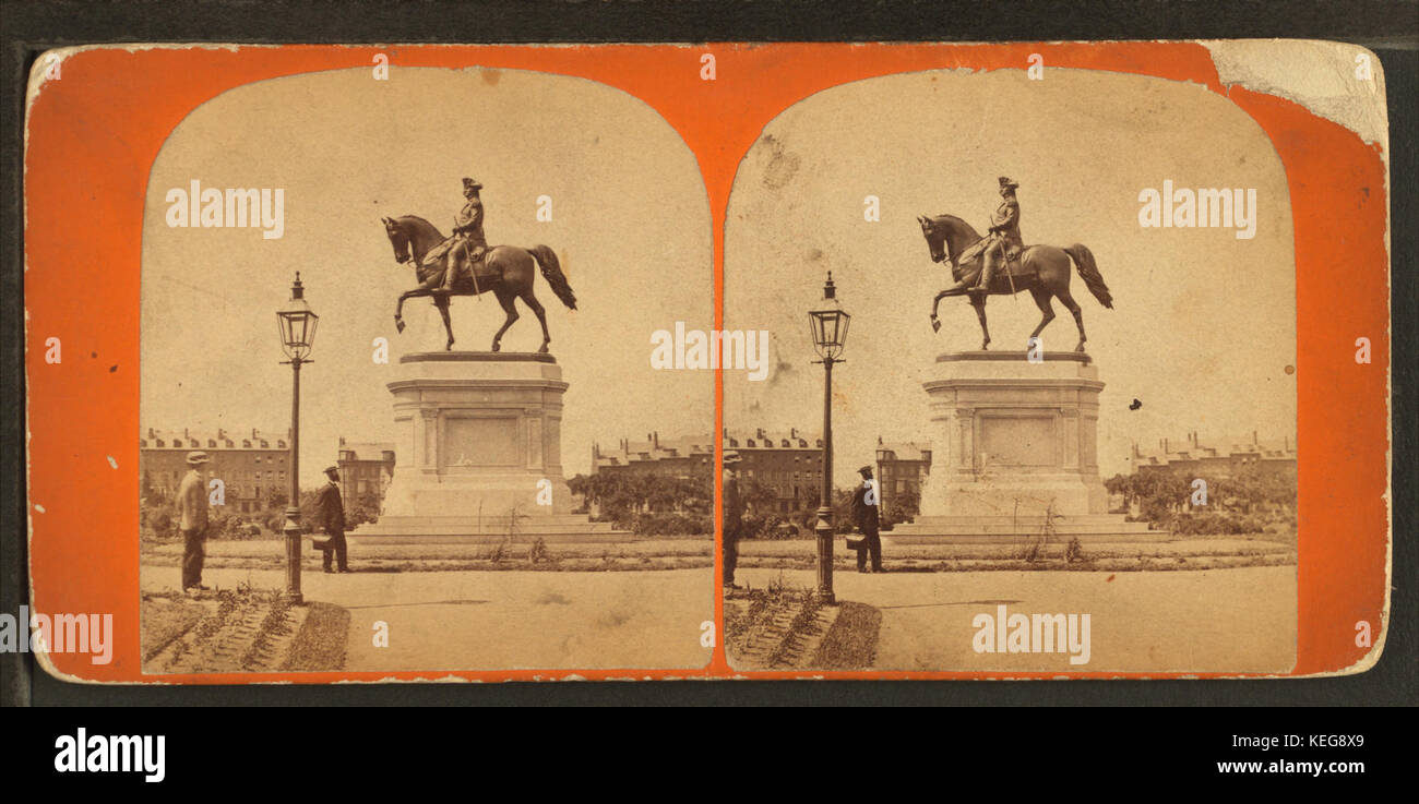 Sfera della statua di Gen. Washington, giardino pubblico (vista laterale), da C. A. Beckford 2 Foto Stock