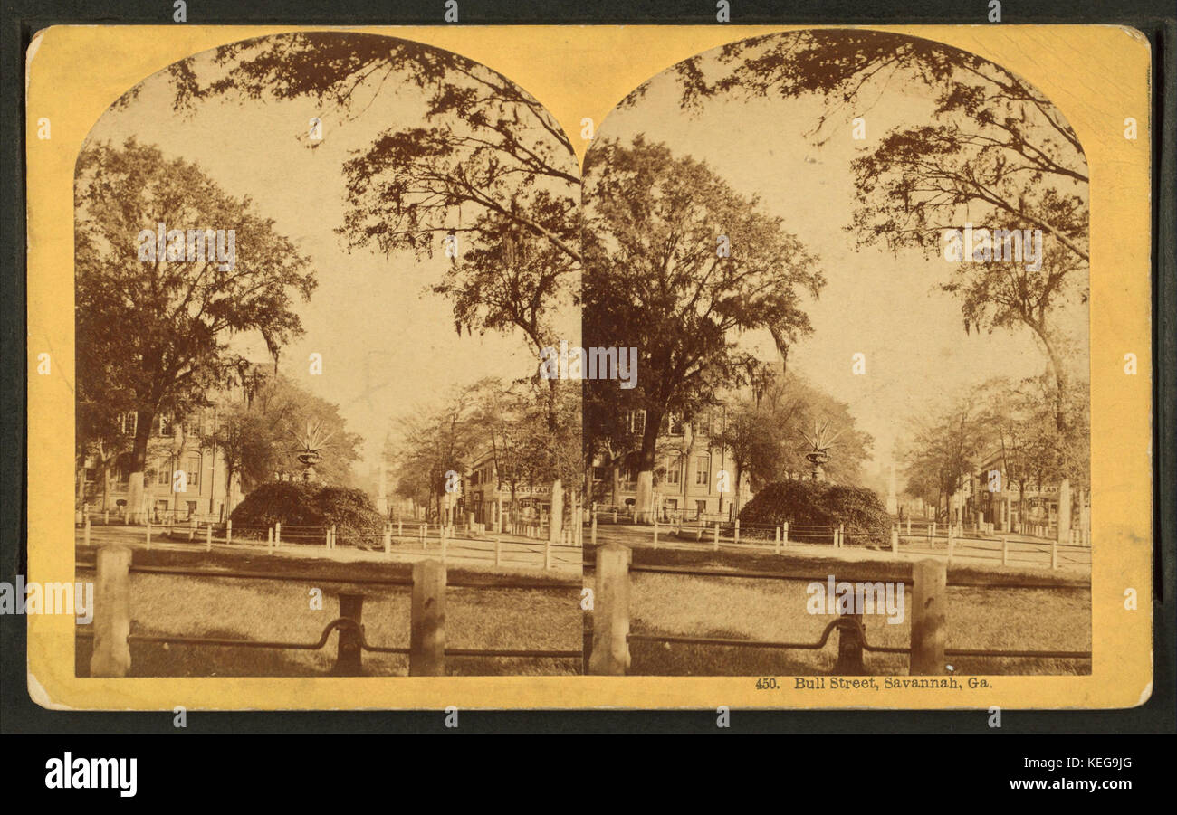 Bull street, savana, Ga da Robert N. Dennis raccolta di vista stereoscopica 7 Foto Stock