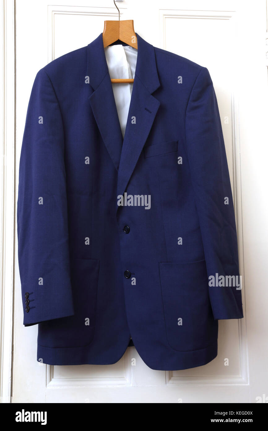 Navy Blue Button fino giacca Foto Stock