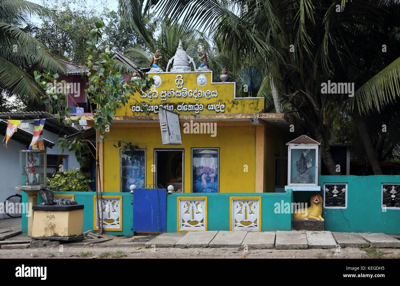 Galle della provincia meridionale dello Sri Lanka piccolo tempio indù Foto Stock