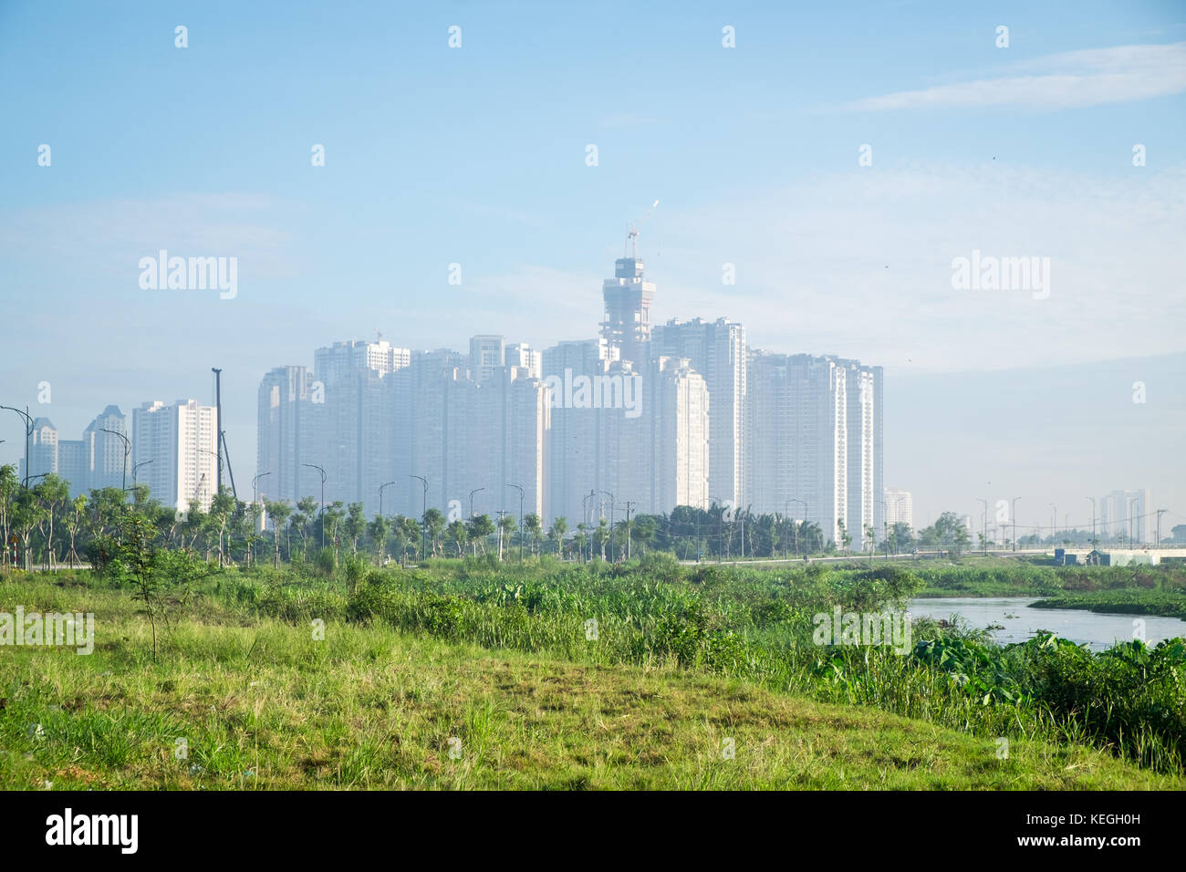 Vista del centro di Saigon, a Ho Chi Minh city, Viet Nam. Ho Chi Minh city è la città più grande del Vietnam ed è il centro economico del paese Foto Stock