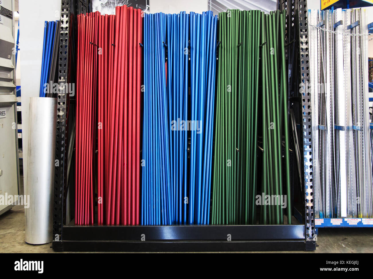 tubi metallici Foto Stock