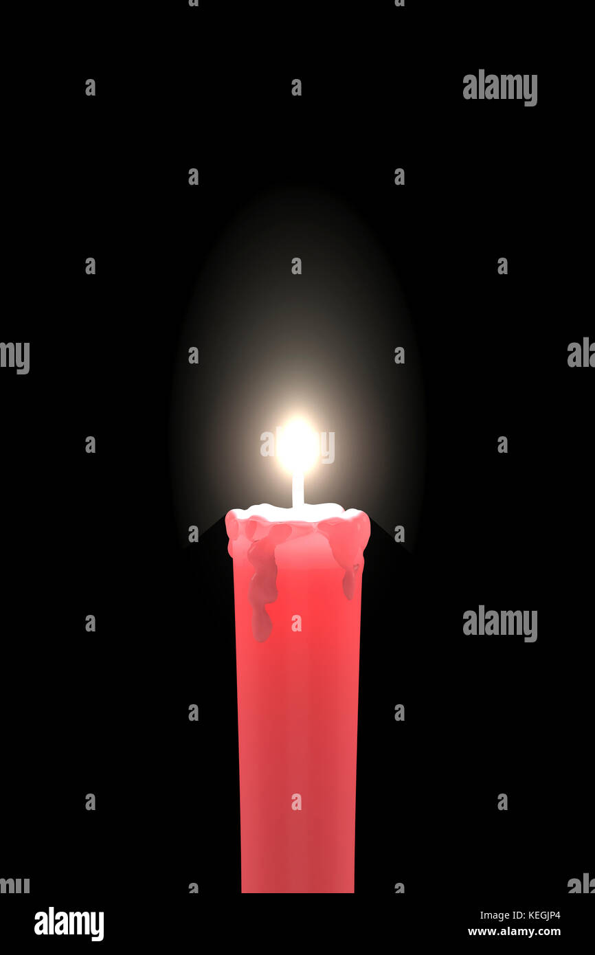 Lume di candela, candela rossa Foto Stock