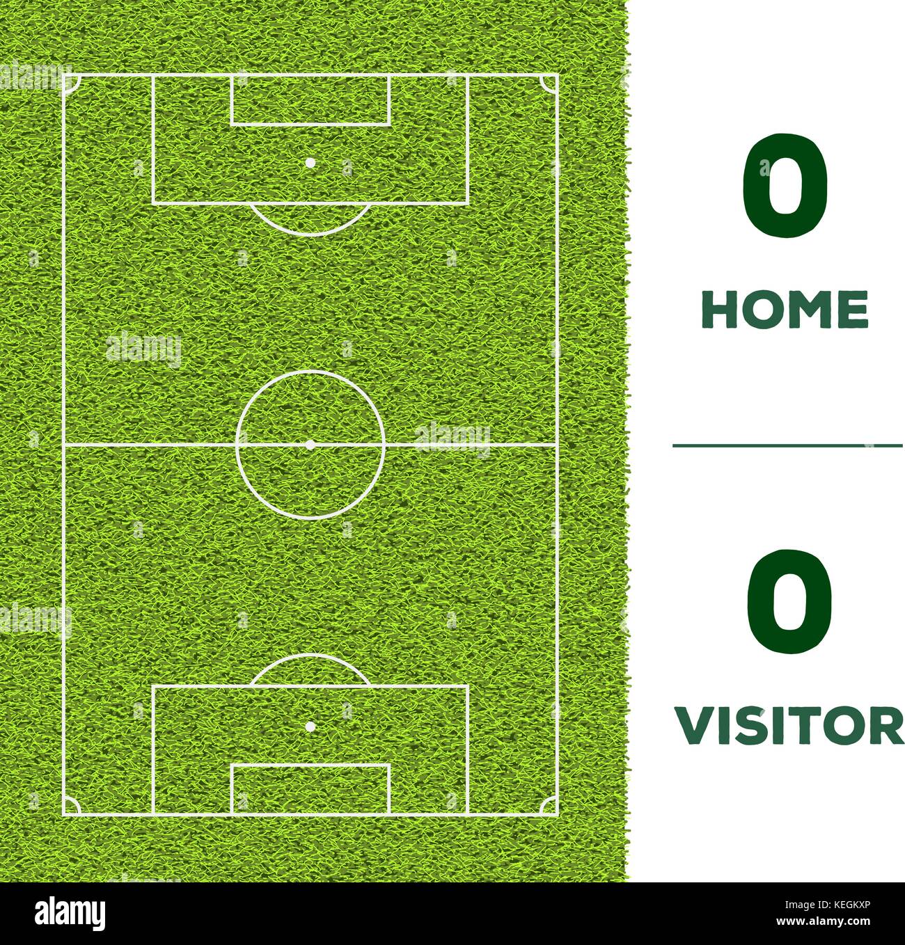 Outdoor linea calcio, gioco Visualizzazione partitura e erba verde dello sfondo dei campi per il mockup Illustrazione Vettoriale