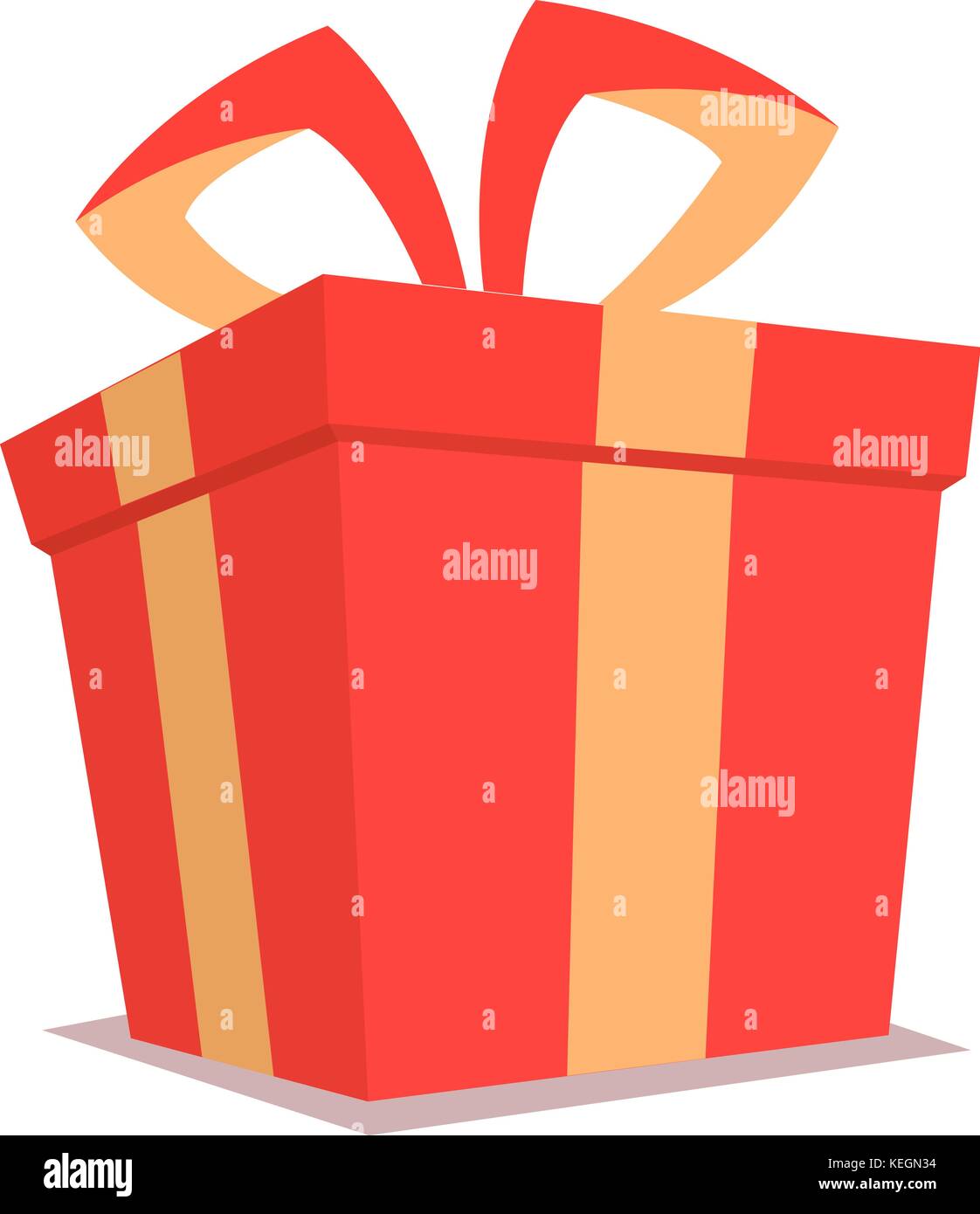 Il rosso isolato regalo di Natale scatola con nastro di imballaggio Illustrazione Vettoriale