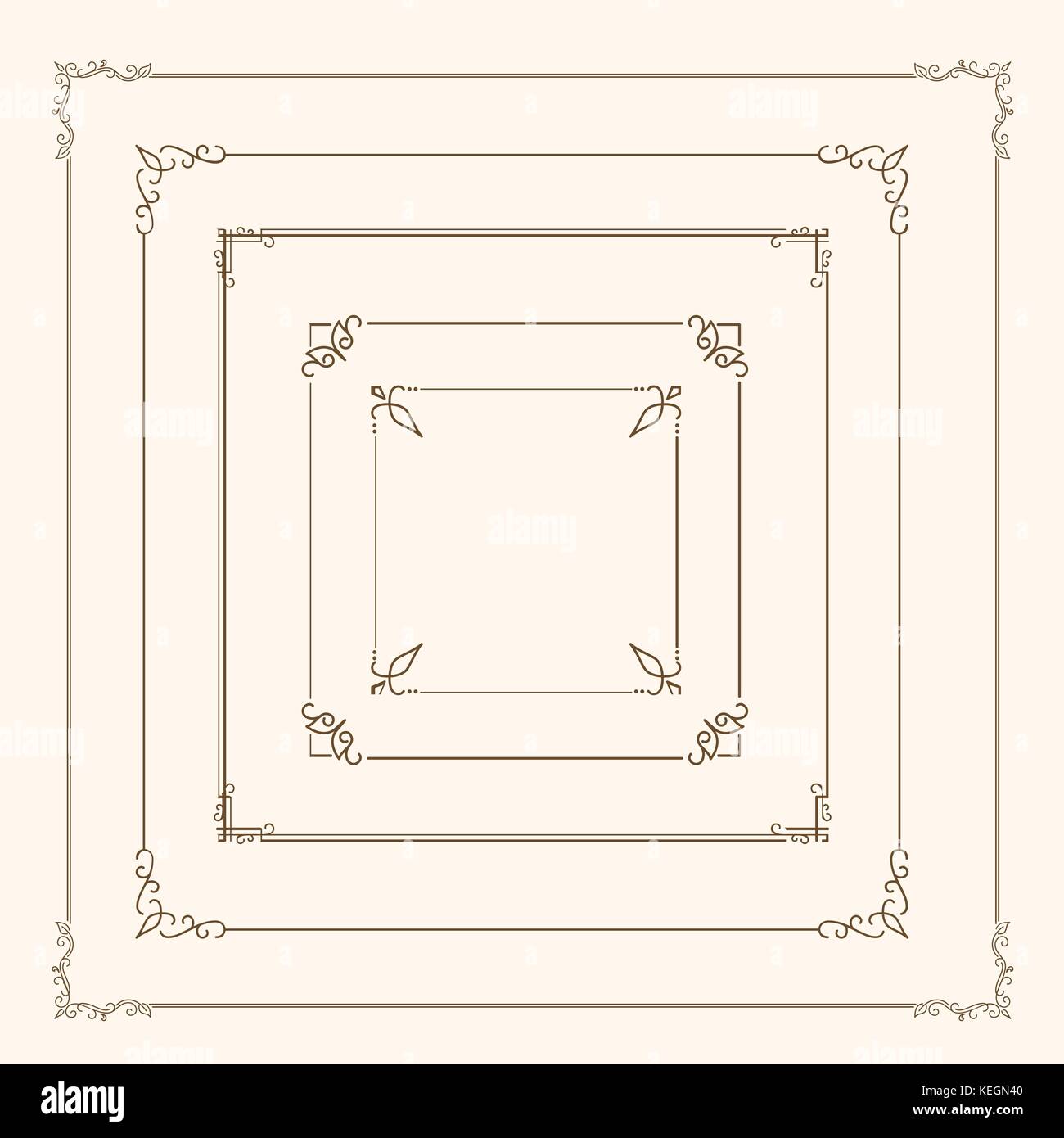 Il classico telaio della linea di confine elemento di design Illustrazione Vettoriale