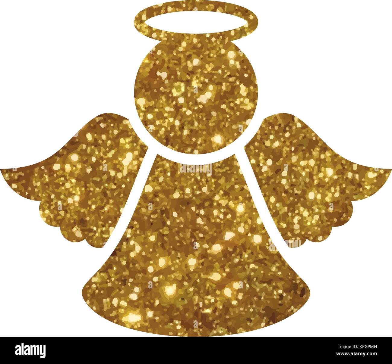 Il vettore golden glitter christmas angel icona linea Illustrazione Vettoriale