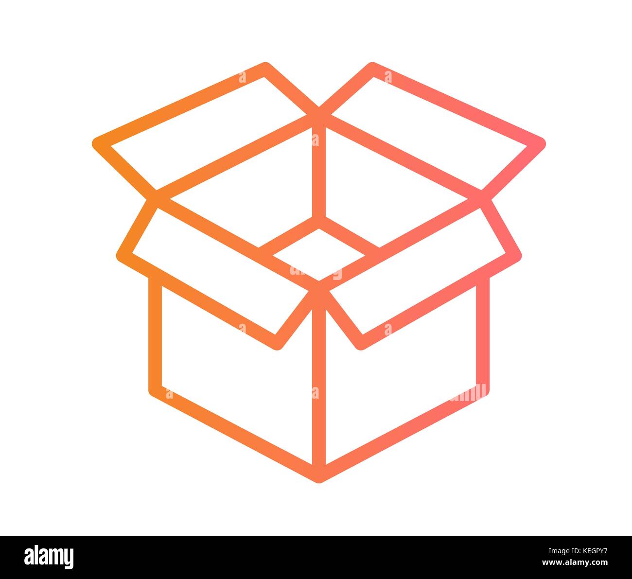 Isolato di gradiente colorato di arancione rosa nastro regalo icona linea Illustrazione Vettoriale