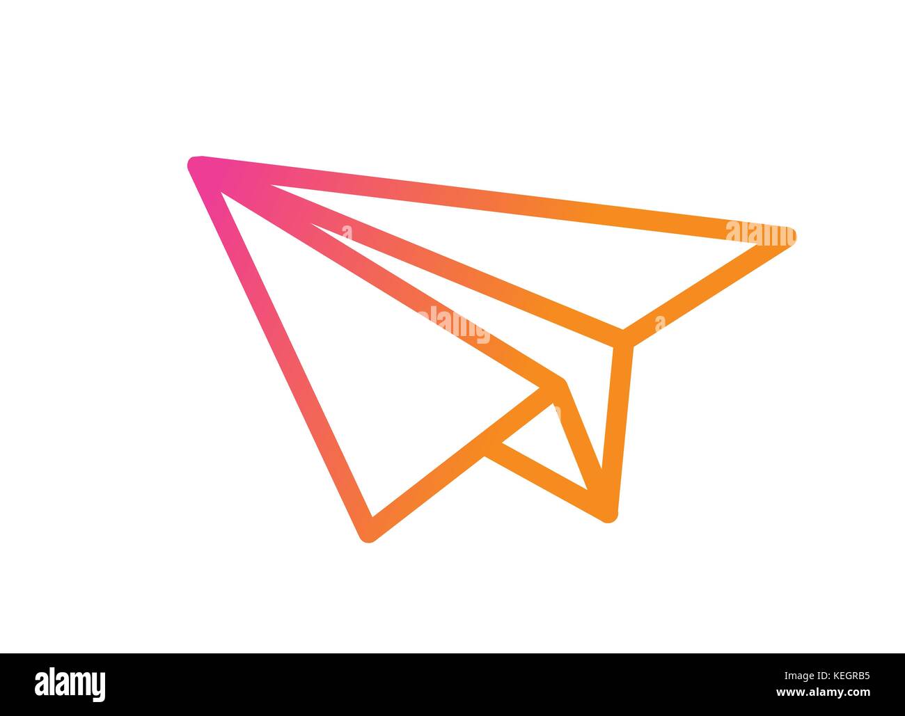 Il vettore gradiente colorati dal rosa al carta arancione icona piano Illustrazione Vettoriale