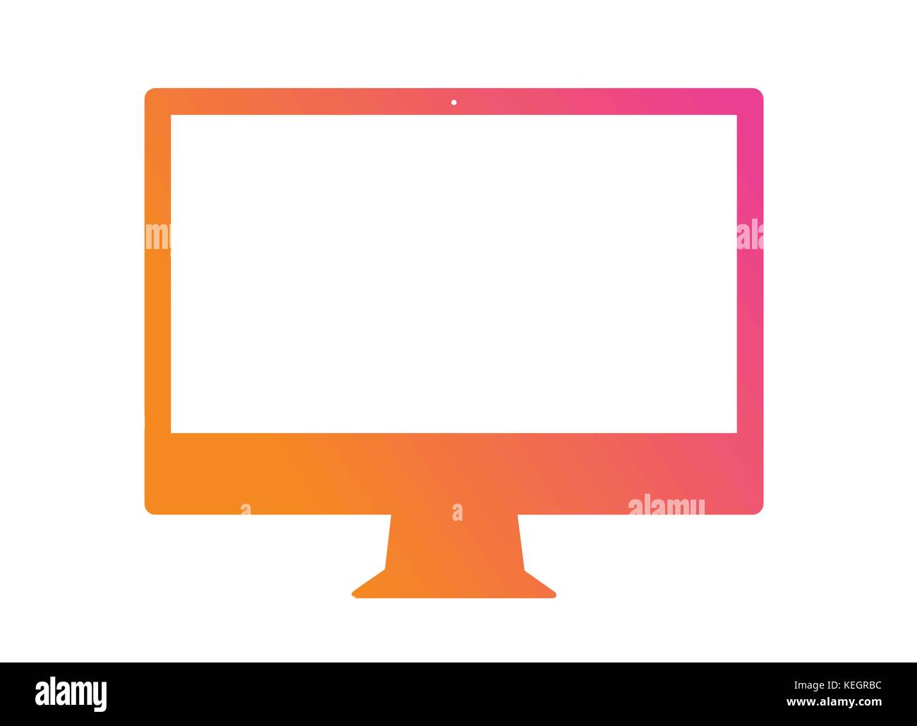 Il vettore gradiente di colore rosa arancione piatto icona computer Illustrazione Vettoriale
