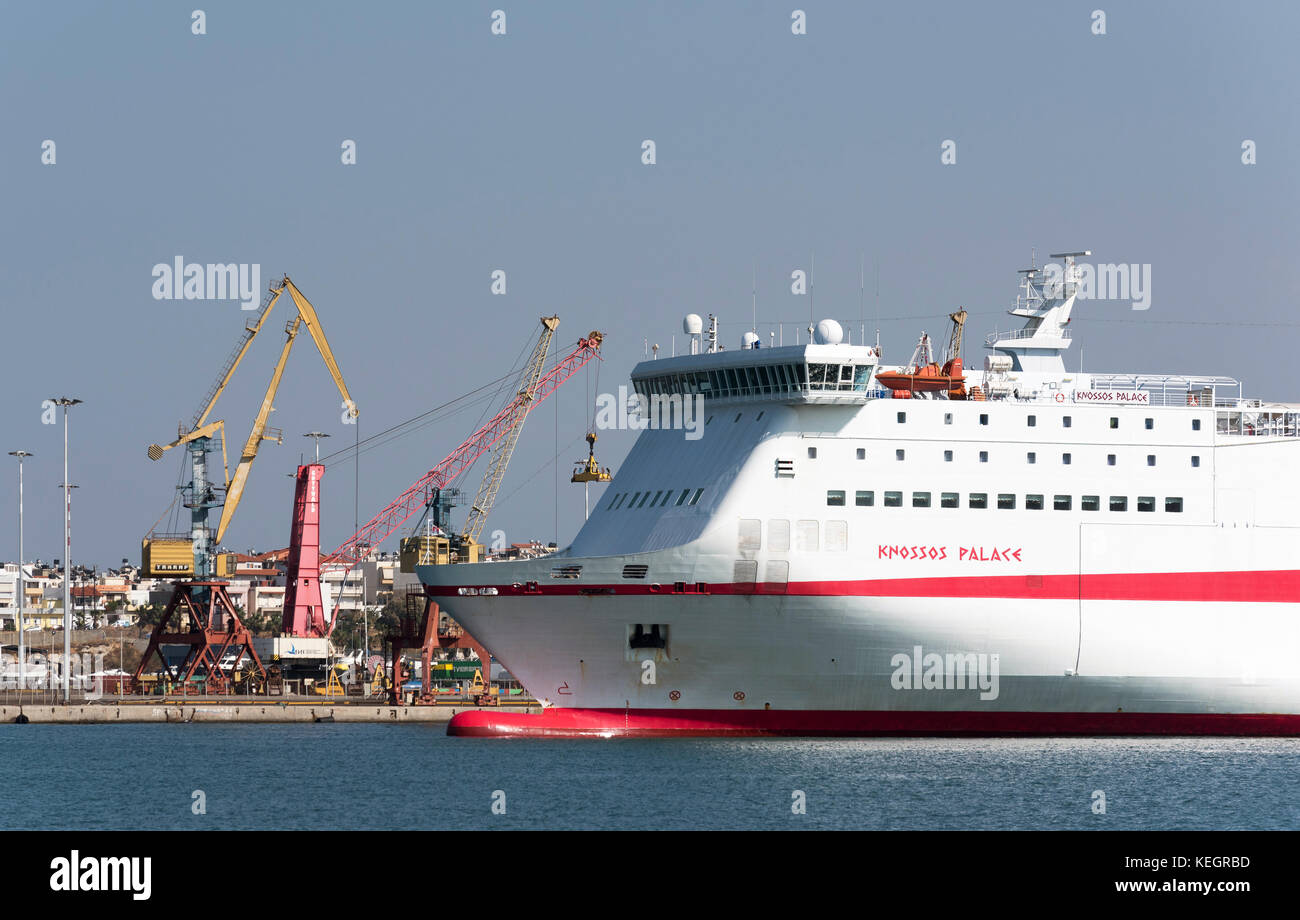 Il porto di Heraklion, Creta, Grecia, ottobre 2017. Foto Stock