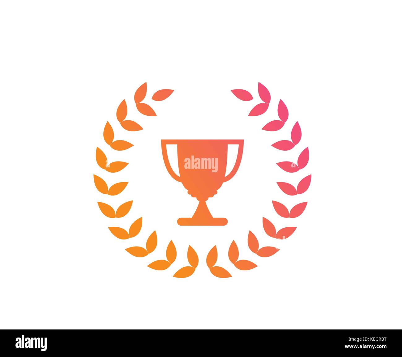 Gradiente d'oro rosa a orange award premio coppa in formato vettoriale Illustrazione Vettoriale
